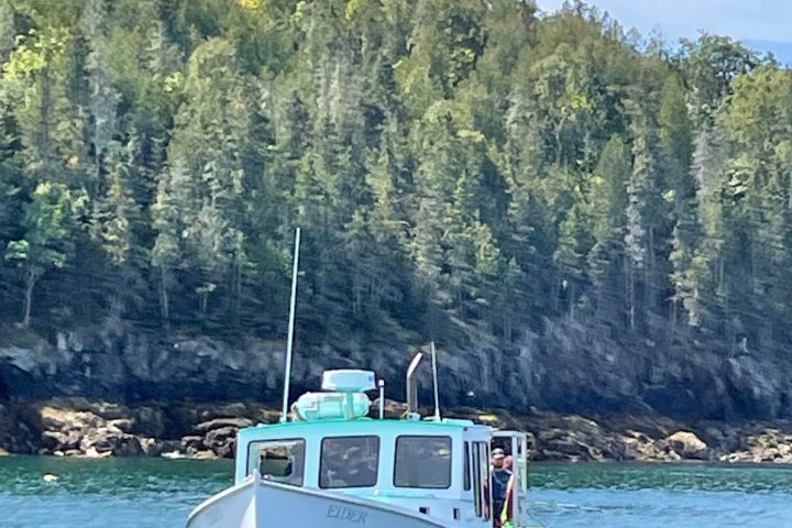 a small boat in a body of water